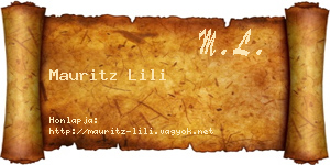 Mauritz Lili névjegykártya